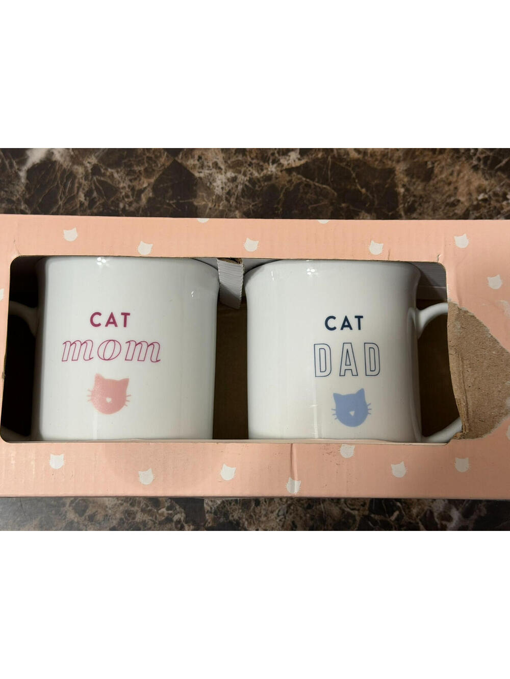 Fringe Studio Cat Mom & Cat Dad Mug Set – Ceramic, Gift Boxed, Dishwasher/Microw